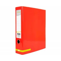 Archivador de palanca liderpapel Din A4 color system forrado sin rado lomo 80mm rojo compresor metalico