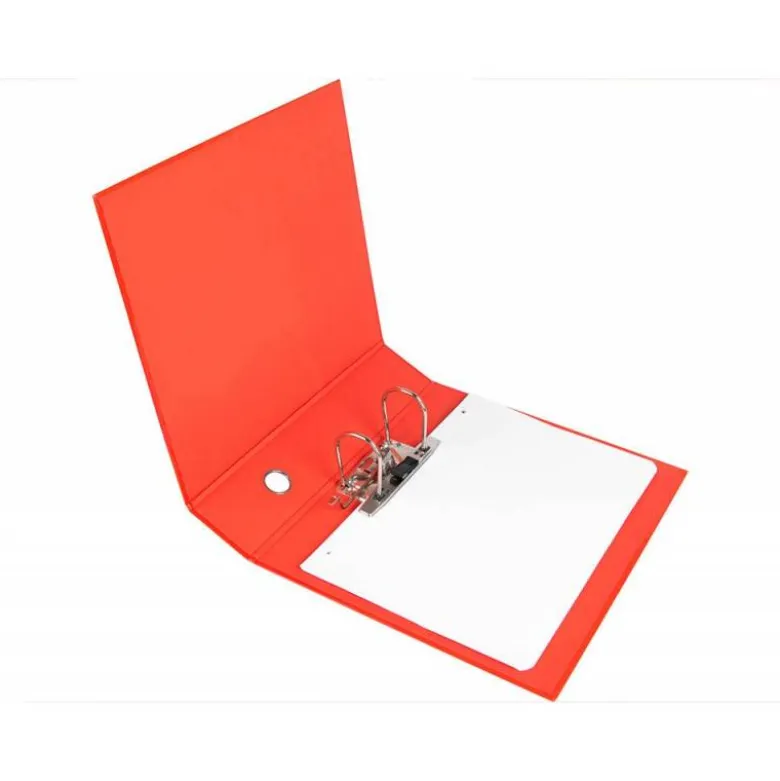 Archivador de palanca liderpapel Din A4 color system forrado sin rado lomo 80mm rojo compresor metalico