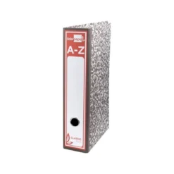 Archivador de palanca Liderpapel carton forrado folio gris lomo 75 mm Jaspeado
