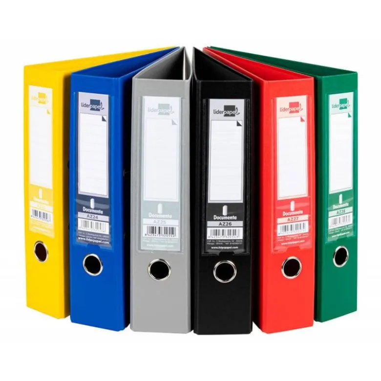 Archivador de Palanca Liderpapel Carton Forrado DIN A4 Lomo de 75 mm Colores Surtidos