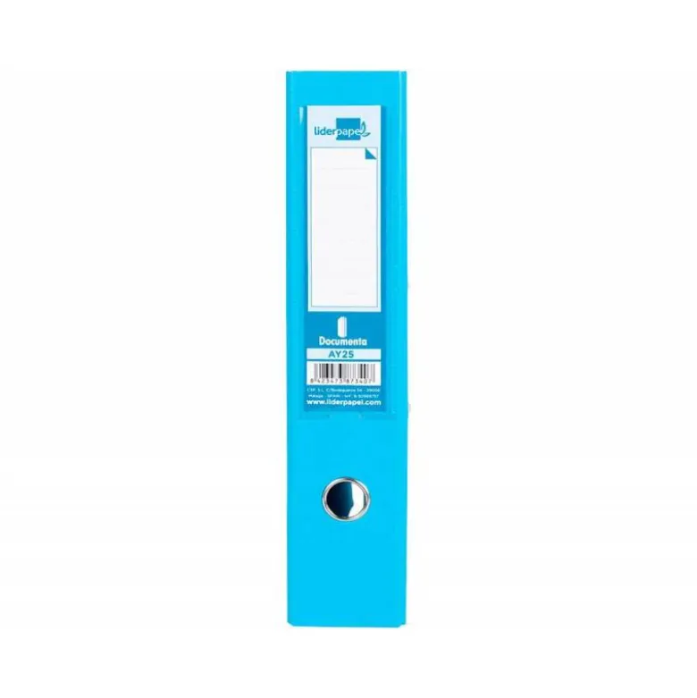 Archivador de palanca Liderpapel folio color celeste lomo 75mm