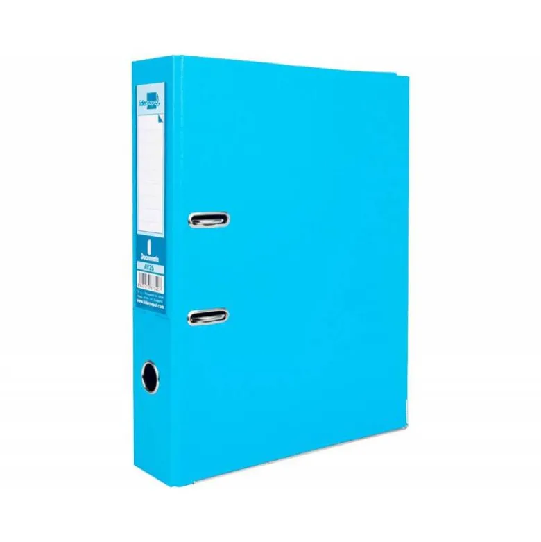 Archivador de palanca Liderpapel folio color celeste lomo 75mm
