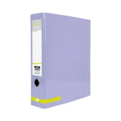 ARCHIVADOR DE PALANCA LIDERPAPEL DIN A4 CARTÓN FORRADO SIN RADO LOMO 80 MM COLOR LAVANDA COMPRESOR METALICO