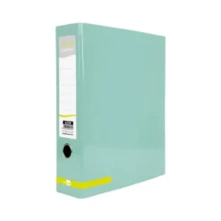 ARCHIVADOR DE PALANCA LIDERPAPEL DIN A4 CARTÓN FORRADO SIN RADO LOMO 80 MM COLOR MENTA COMPRESOR METALICO