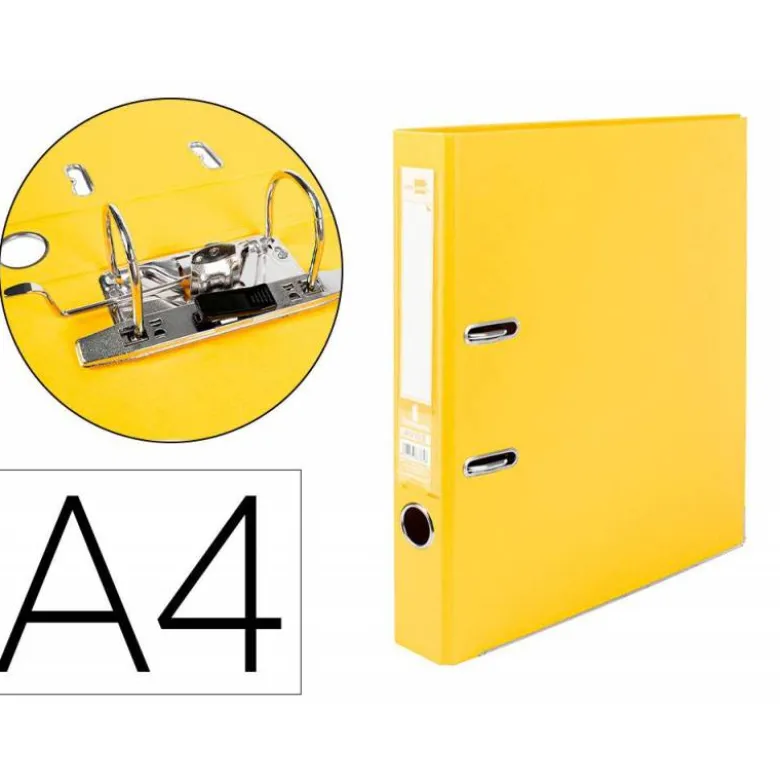 Archivador de palanca marca Liderpapel Documenta color amarillo 52 mm