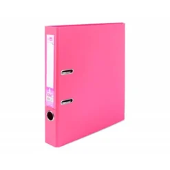 Archivador de palanca marca Liderpapel A4 rosa compresor metalico