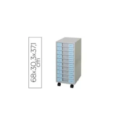 Archivador movil Clen metalico 10 cajones color Gris