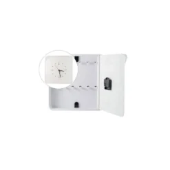 Armario portallaves plástico Paperflow con reloj 12 llaves 320x320x60 mm Blanco