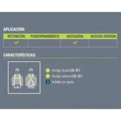 ARNES ANTICAIDAS FARU DORSAL Y ESTERNAL BASICO CON ENGANCHE CINCHA 45 MM