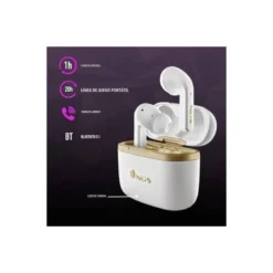 AURICULAR NGS ARTICA TROPHY INALAMBRICO ALCANCE 10 M BASE DE CARGA CONTROL TACTIL AUTONOMIA 20 HORAS USB-C