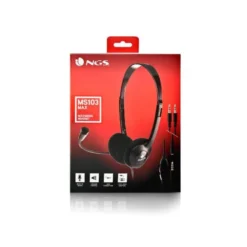 AURICULAR NGS HEADSET MS103 MAX CON MICROFONO Y CONTROL DE VOLUMEN LONGITUD CABLE 1,5 MT COLOR NEGRO
