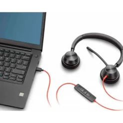 AURICULAR PLANTRONICS BLACKWIRE 3320 DIADEMA BIAURAL CABLE USB-A