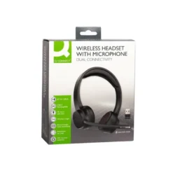 AURICULAR Q-CONNECT INALAMBRICO DIADEMA CON MICROFONO FLEXIBLE Y BOTON DE BLUETOOTH USB COLOR NEGRO