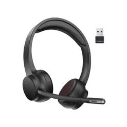 AURICULAR Q-CONNECT INALAMBRICO DIADEMA CON MICROFONO FLEXIBLE Y BOTON DE BLUETOOTH USB COLOR NEGRO