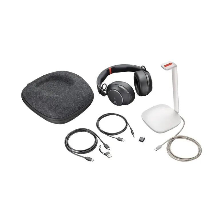 AURICULARES POLY INALAMBRICO VOYAGER SURROUND 85 UC + ADAPTADOR USB-C/A + SOPORTE DE CARGA