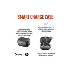 AURICULARES POLY INALAMBRICOS POLY VOYAGER FREE 60+ UC + ADAPTADOR BT700 USB-C + ESTUCHE DE CARGA CON PANTALLA TACTIL