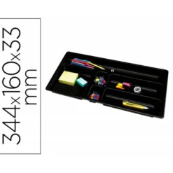 BANDEJA ORGANIZADORA Q-CONNECT DE CAJONES COLOR NEGRO 344X160X33 MM