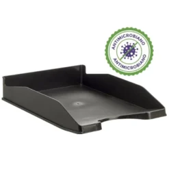 BANDEJA SOBREMESA ARCHIVO 2000 ANTIMICROBIANA SANITIZED PLASTICO NEGRO APILABLE 3 POSICIONES PARA FORMATOS DIN