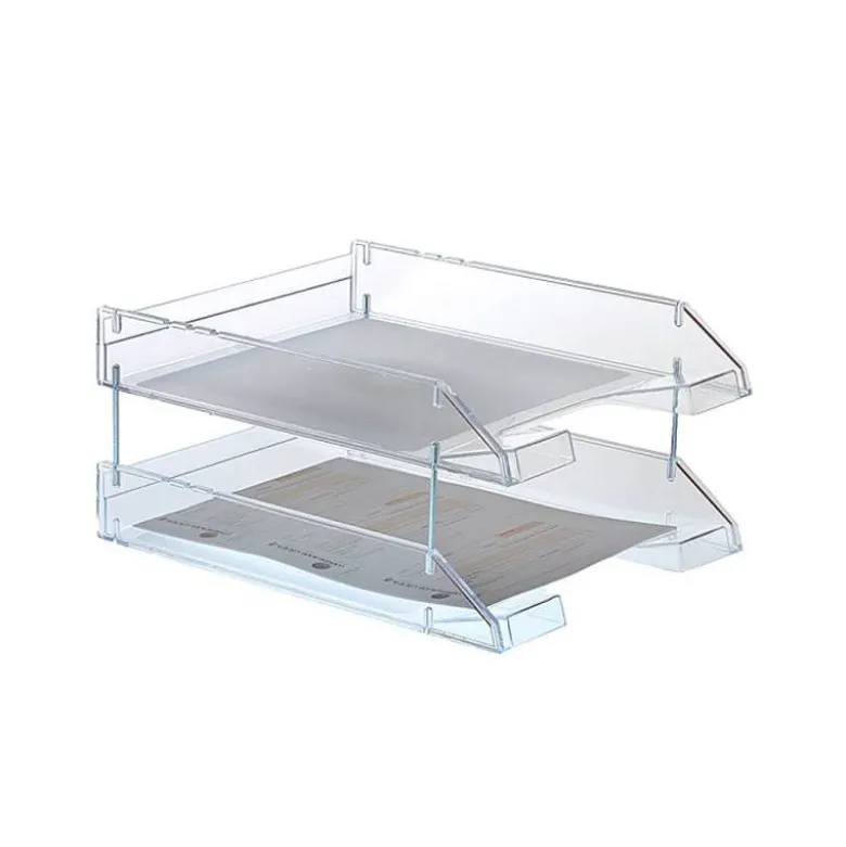 Bandeja sobremesa Archivo 2000 de plastico transparente cristal 340x260x60 mm