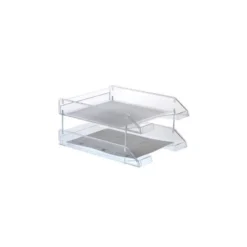 Bandeja sobremesa Archivo 2000 de plastico transparente cristal 340x260x60 mm