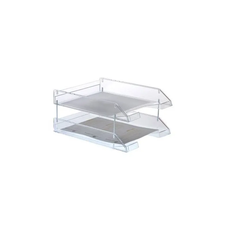 Bandeja sobremesa Archivo 2000 de plastico transparente cristal 340x260x60 mm