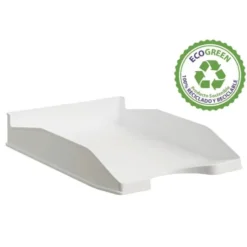 BANDEJA SOBREMESA ARCHIVO 2000 ECOGREEN PLASTICO 100% RECICLADO APILABLE FORMATOS DIN A4 Y FOLIO COLOR BLANCO