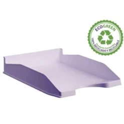 BANDEJA SOBREMESA ARCHIVO 2000 ECOGREEN PLASTICO 100% RECICLADO APILABLE FORMATOS DIN A4 Y FOLIO COLOR MALVA