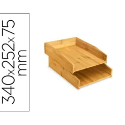 BANDEJA SOBREMESA CEP SILVA BAMBU LOTE DE 2 UNIDADES 340X252X75 MM