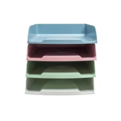BANDEJA SOBREMESA EXACOMPTA AUTENTIK COMBO STYLI PLASTICO RECICLADO SET DE 4 UNIDADES COLORES SURTIDOS