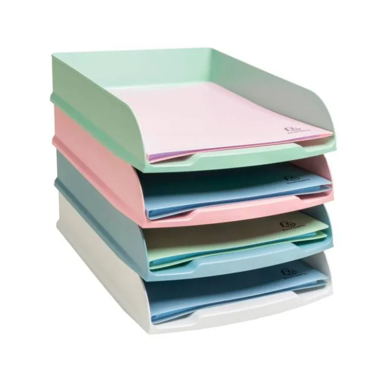 BANDEJA SOBREMESA EXACOMPTA AUTENTIK COMBO STYLI PLASTICO RECICLADO SET DE 4 UNIDADES COLORES SURTIDOS