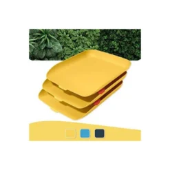 BANDEJA SOBREMESA LEITZ PLASTICO SET DE 3 UNIDADES COLOR AMARILLO