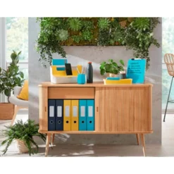BANDEJA SOBREMESA LEITZ PLASTICO SET DE 3 UNIDADES COLOR AZUL