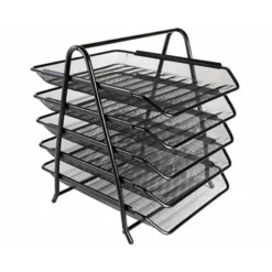 BANDEJA SOBREMESA METALICA Q-CONNECT KF18474 REJILLA NEGRO 5 BANDEJAS MOVIBLES 350X275X375 MM