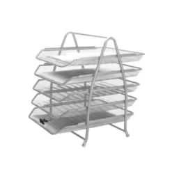 BANDEJA SOBREMESA METALICA Q-CONNECT KF18476 REJILLA PLATA 5 BANDEJAS MOVIBLES 350X275X375 MM