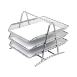 Bandeja sobremesa metalica q-connect kf00822 rejilla plata con 3 bandejas movibles 350x278x275 mm
