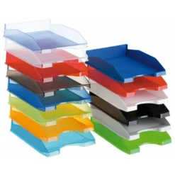 Bandeja sobremesa plastico q-connect color turquesa transparente 240x70x340 mm