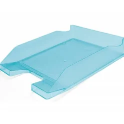 Bandeja sobremesa plastico q-connect color turquesa transparente 240x70x340 mm
