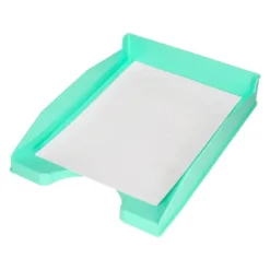 BANDEJA SOBREMESA PLASTICO Q-CONNECT VERDE MENTA OPACO 240X70X340MM