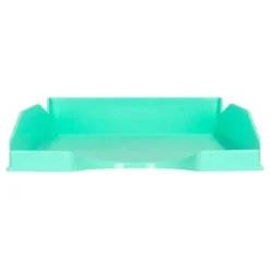 BANDEJA SOBREMESA PLASTICO Q-CONNECT VERDE MENTA OPACO 240X70X340MM