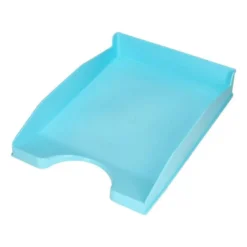BANDEJA SOBREMESA PLASTICO Q-CONNECT CELESTE OPACO 240X70X340MM