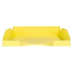 BANDEJA SOBREMESA PLASTICO Q-CONNECT AMARILLO PASTEL OPACO 240X70X340MM