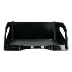 BANDEJA SOBREMESA PLASTICO Q-CONNECT GRAN CAPACIDAD CON ASA NEGRO OPACO 386X270X115MM