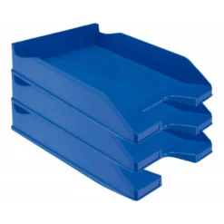 Bandeja sobremesa plastico q-connect color azul opaco 240x70x340 mm