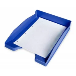 Bandeja sobremesa plastico q-connect color azul opaco 240x70x340 mm