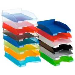 Bandeja sobremesa plastico q-connect color azul transparente 240x70x340 mm