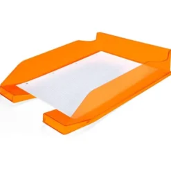 Bandeja sobremesa plastico q-connect color naranja transparente240x70x340 mm