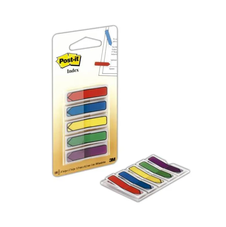 Banderitas separadoras flechas. Dispensador 100 banderitas de colores brillantes