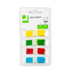 Banderitas separadoras q-connect con dispensador de 4 colores 35 hojas por color