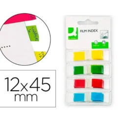 Banderitas separadoras q-connect con dispensador de 4 colores 35 hojas por color