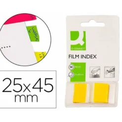 Banderitas separadoras q-connect color amarillo dispensador de 50 unidades